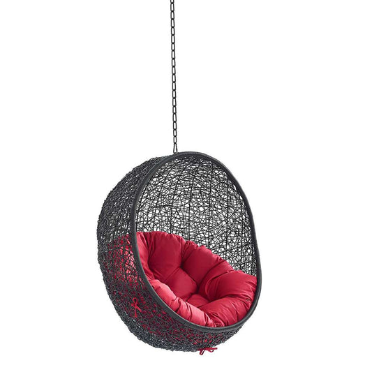 Modway - Encase Swing Outdoor Patio Lounge Chair Without Stand - EEI-3636-BLK-RED veiw 1