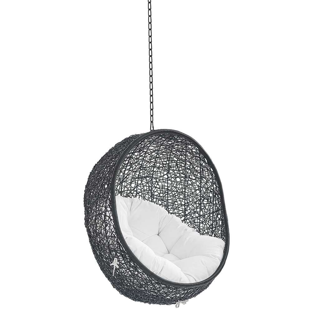 Modway - Encase Swing Outdoor Patio Lounge Chair Without Stand - EEI-3636-BLK-WHI veiw 1