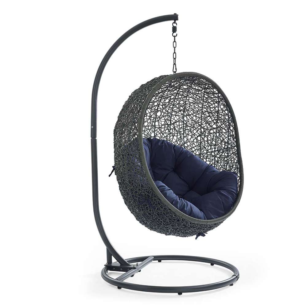 Modway - Hide Outdoor Patio Swing Chair With Stand - EEI-2273-GRY-NAV veiw 1