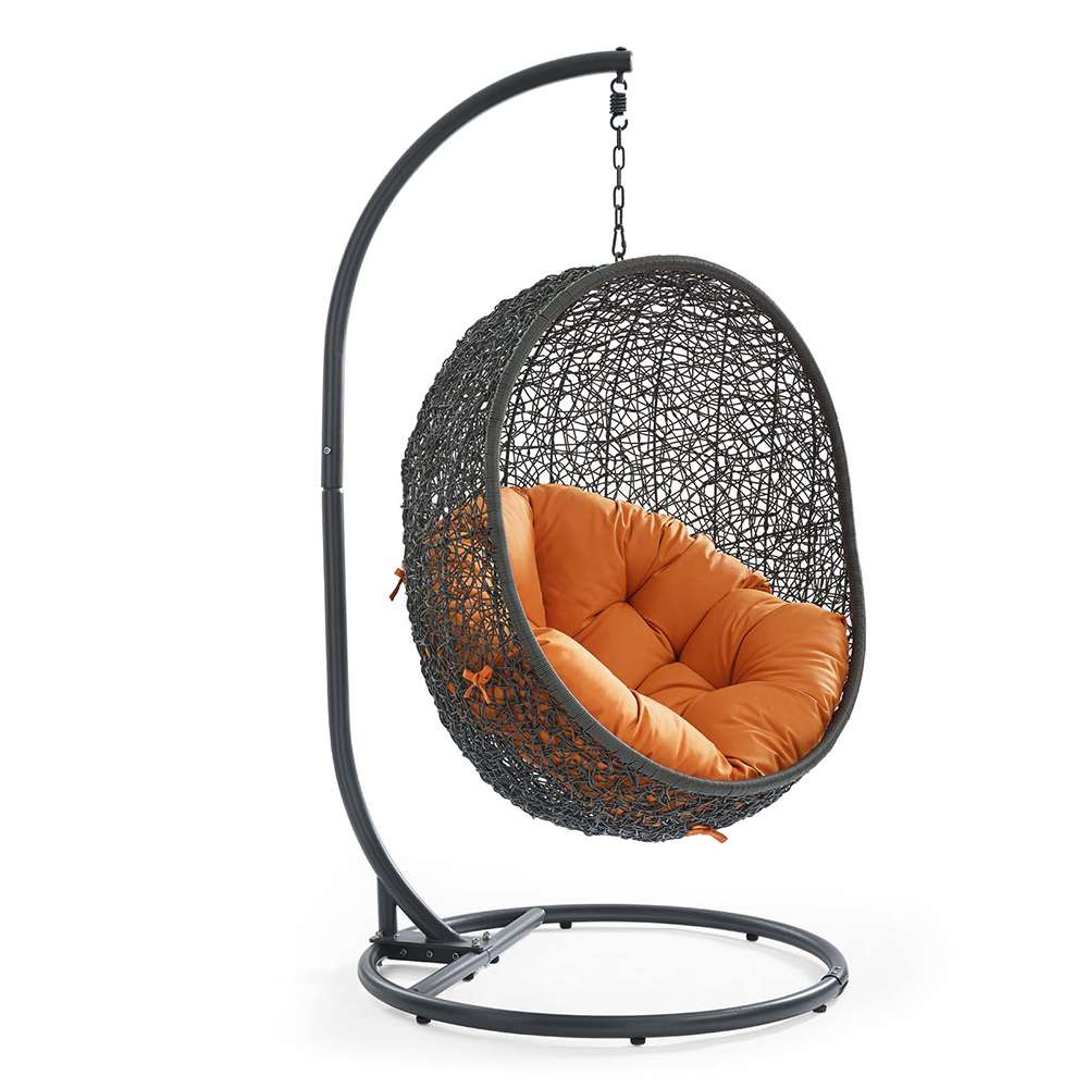 Modway - Hide Outdoor Patio Swing Chair With Stand - EEI-2273-GRY-ORA veiw 1
