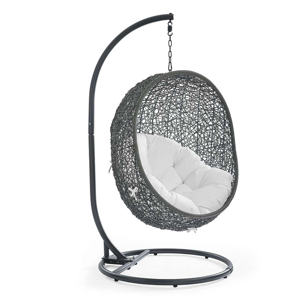 Modway - Hide Outdoor Patio Swing Chair With Stand - EEI-2273-GRY-WHI veiw 1
