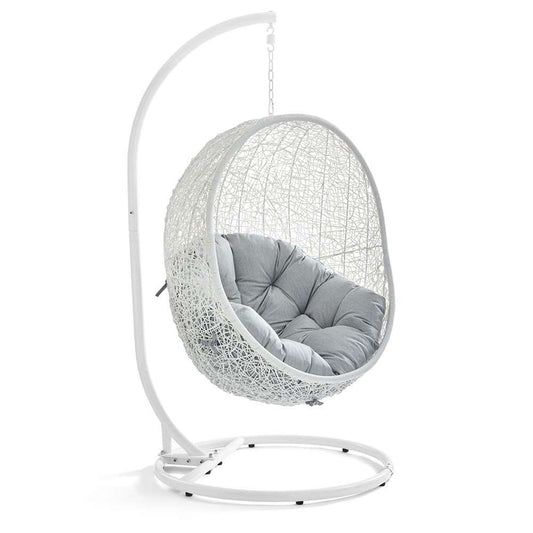 Modway - Hide Outdoor Patio Swing Chair With Stand - EEI-2273-WHI-GRY veiw 1
