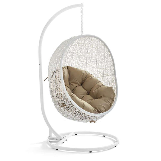 Modway - Hide Outdoor Patio Swing Chair With Stand - EEI-2273-WHI-MOC veiw 1