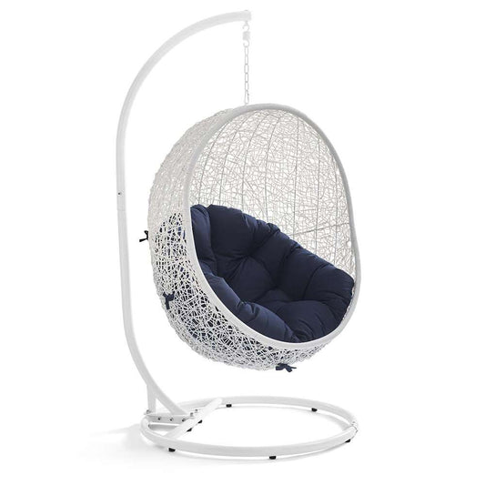 Modway - Hide Outdoor Patio Swing Chair With Stand - EEI-2273-WHI-NAV veiw 1