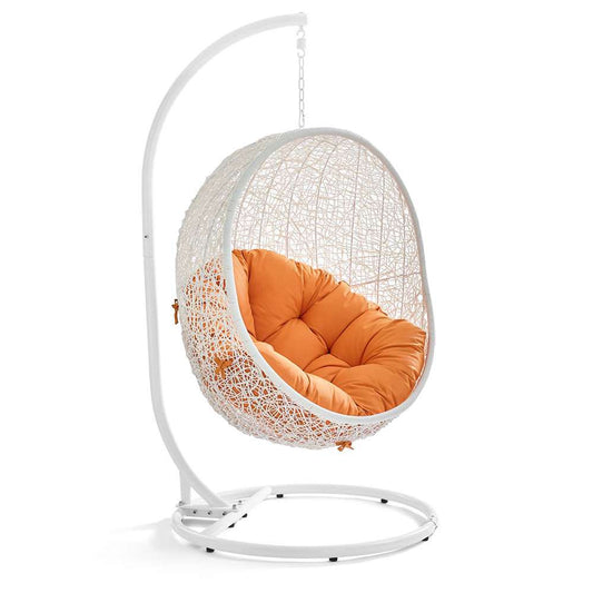 Modway - Hide Outdoor Patio Swing Chair With Stand - EEI-2273-WHI-ORA veiw 1