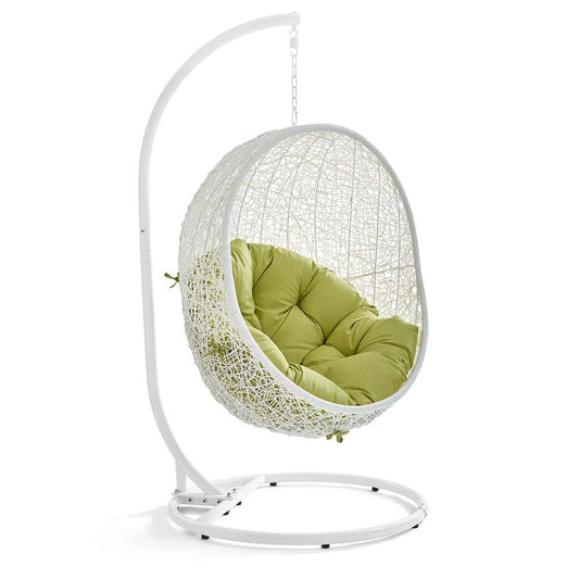 Modway - Hide Outdoor Patio Swing Chair With Stand - EEI-2273-WHI-PER veiw 1