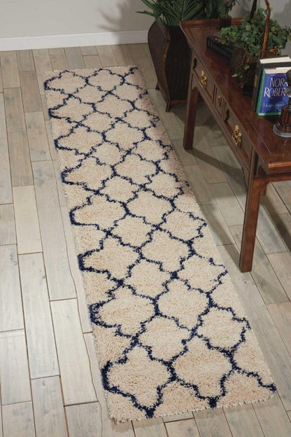 Nourison - Amore AMOR2 Blue and Ivory 22in x 10 Hallway Rug - AMOR2-99446320223_CLOSEOUT veiw 2