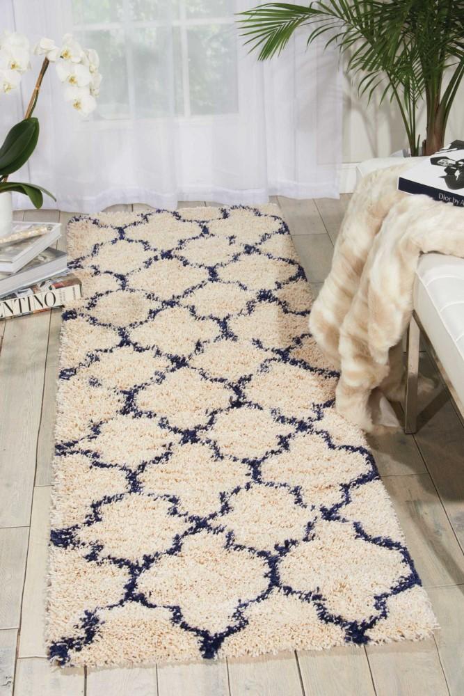 Nourison - Amore AMOR2 Blue and Ivory 22in x 76in Hallway Rug - AMOR2-99446320216_CLOSEOUT veiw 2