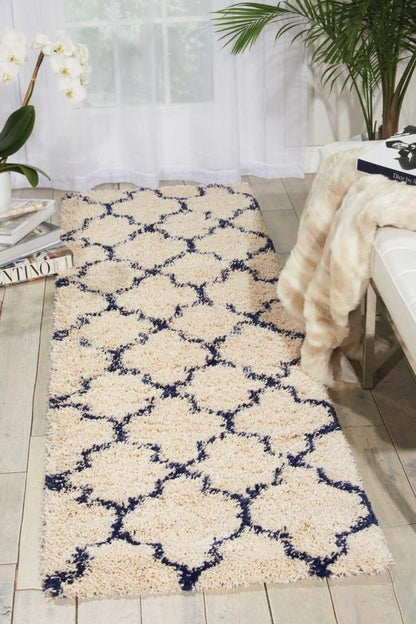 Nourison - Amore AMOR2 Blue and Ivory 22in x 76in Hallway Rug - AMOR2-99446320216_CLOSEOUT veiw 2