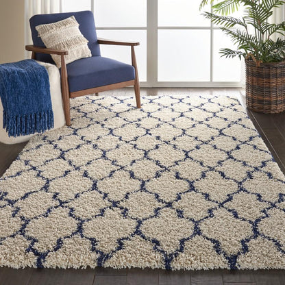 Nourison - Amore AMOR2 Blue and Ivory 311in x 511in Area Rug - AMOR2-99446171948_CLOSEOUT veiw 2