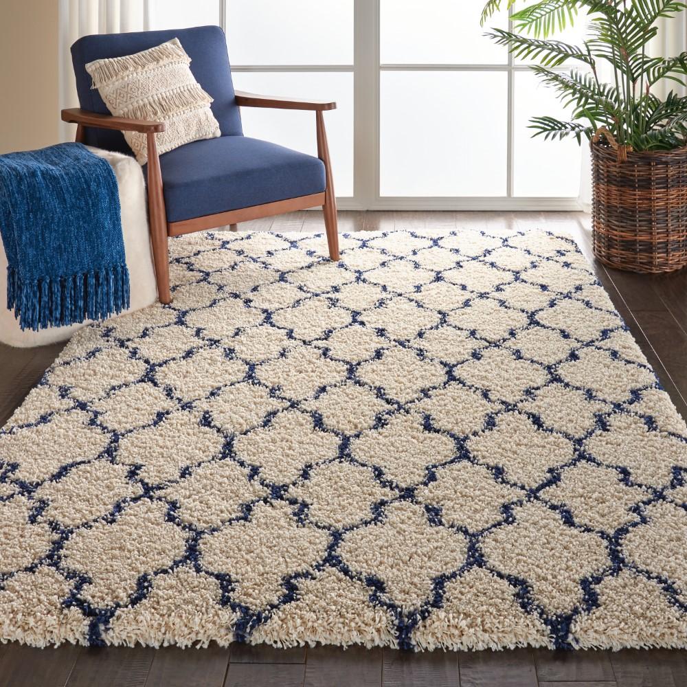 Nourison - Amore AMOR2 Blue and Ivory 53in x 75in Area Rug - AMOR2-99446171955_CLOSEOUT veiw 2