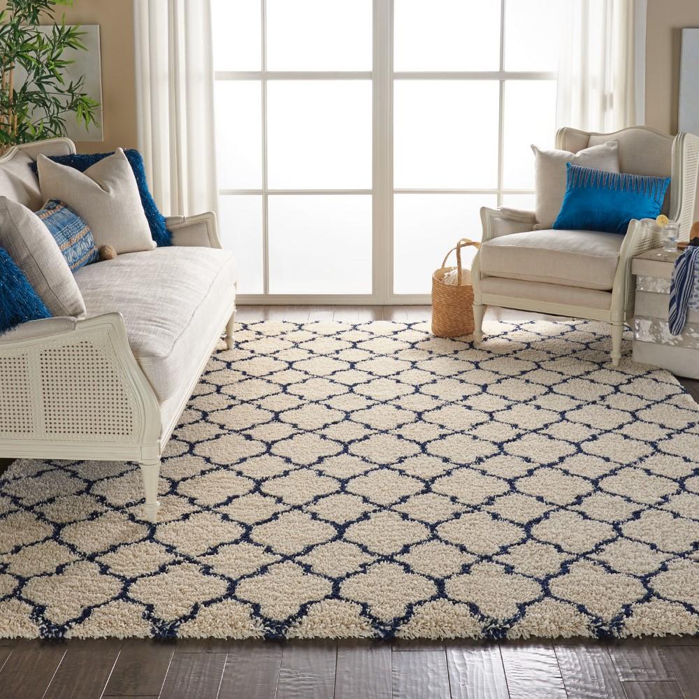 Nourison - Amore AMOR2 Blue and Ivory 67in x 96in Rug - AMOR2-99446320315_CLOSEOUT veiw 2