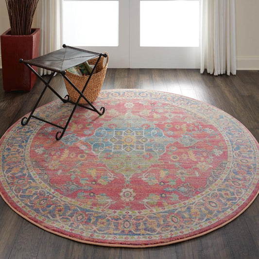 Nourison - Ankara Global ANR01 Multicolor 4 x Round Persian Area Rug - ANR01-99446456311_CLOSEOUT veiw 2