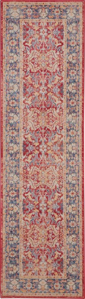 Nourison - Ankara Global ANR02 Red and Blue Multicolor 24in x 8 Low-pile Hallway Rug - ANR02-99446456427_CLOSEOUT veiw 1