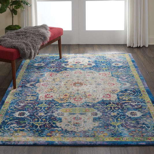 Nourison - Ankara Global ANR03 Blue 4x6 Oushak Area Rug - ANR03-99446456588_CLOSEOUT veiw 2