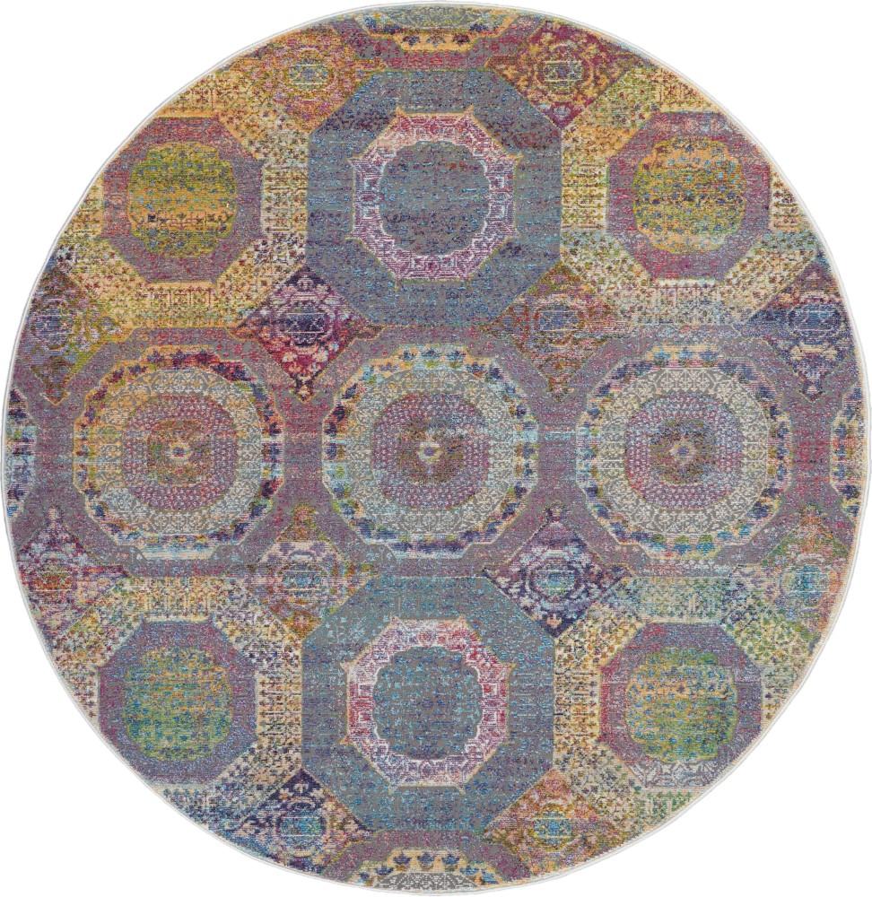 Nourison - Ankara Global ANR05 Multicolor 6 x Round Boho Area Rug - ANR05-99446456946_CLOSEOUT veiw 1