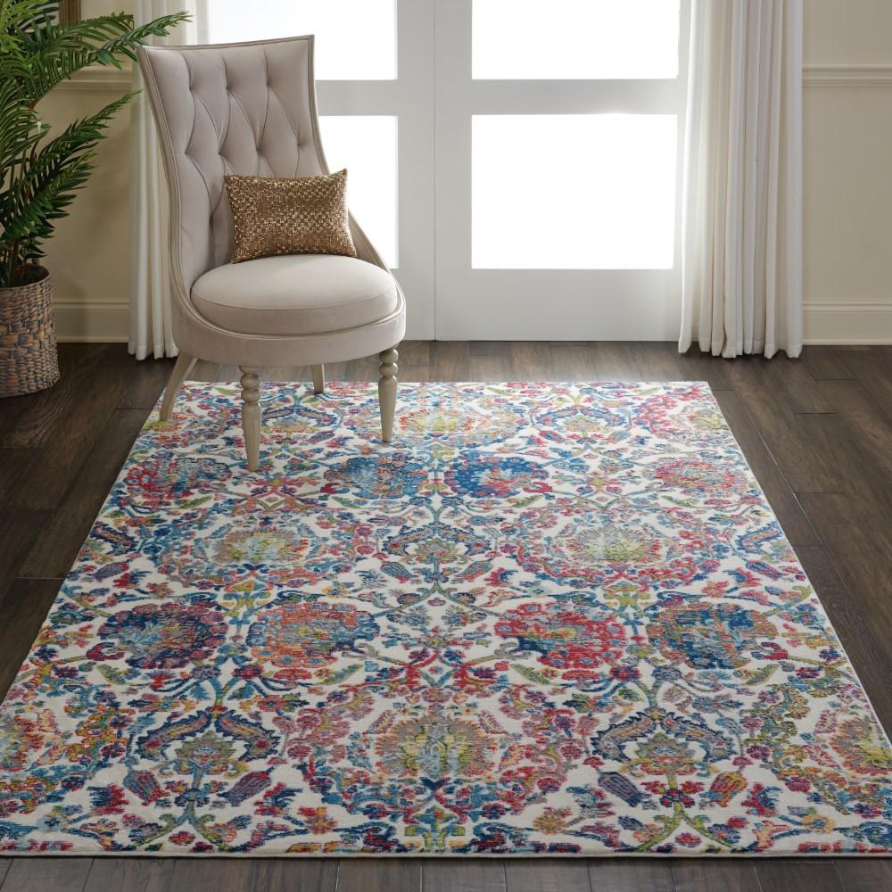 Nourison - Ankara Global ANR06 Blue and Ivory 4x6 French Country Area Rug - ANR06-99446457042_CLOSEOUT veiw 2