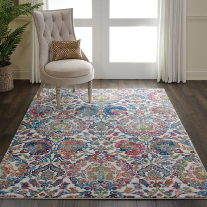 Nourison - Ankara Global ANR06 Blue and Ivory 4x6 French Country Area Rug - ANR06-99446457042_CLOSEOUT veiw 2