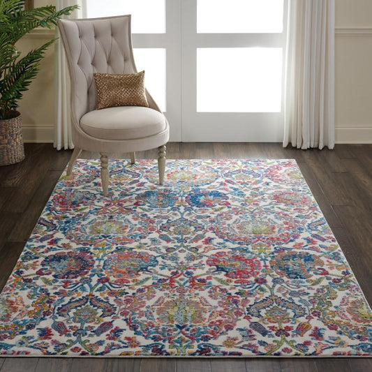Nourison - Ankara Global ANR06 Blue and Ivory 4x6 French Country Area Rug - ANR06-99446457042_CLOSEOUT veiw 2