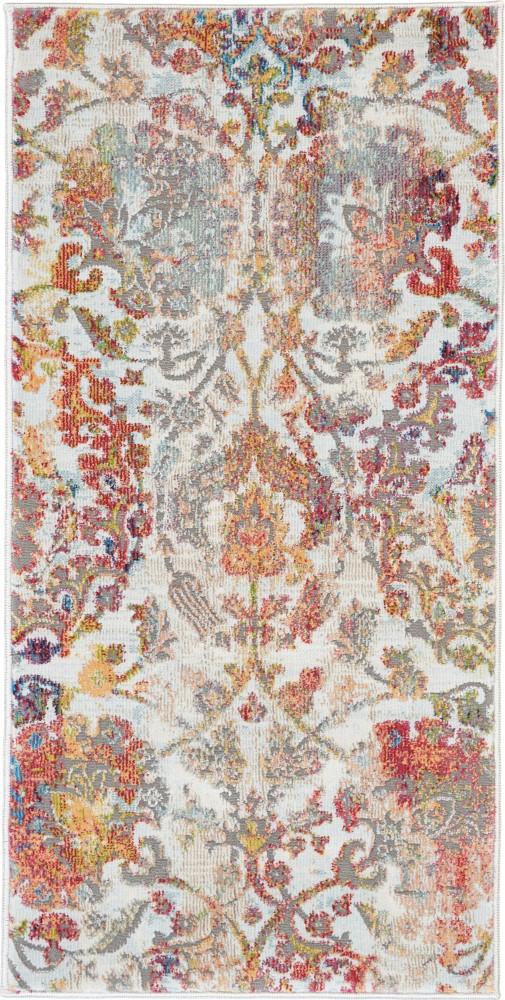 Nourison - Ankara Global ANR06 2 x 4 White and Orange French Country Area Rug - ANR06-99446457172_CLOSEOUT veiw 1