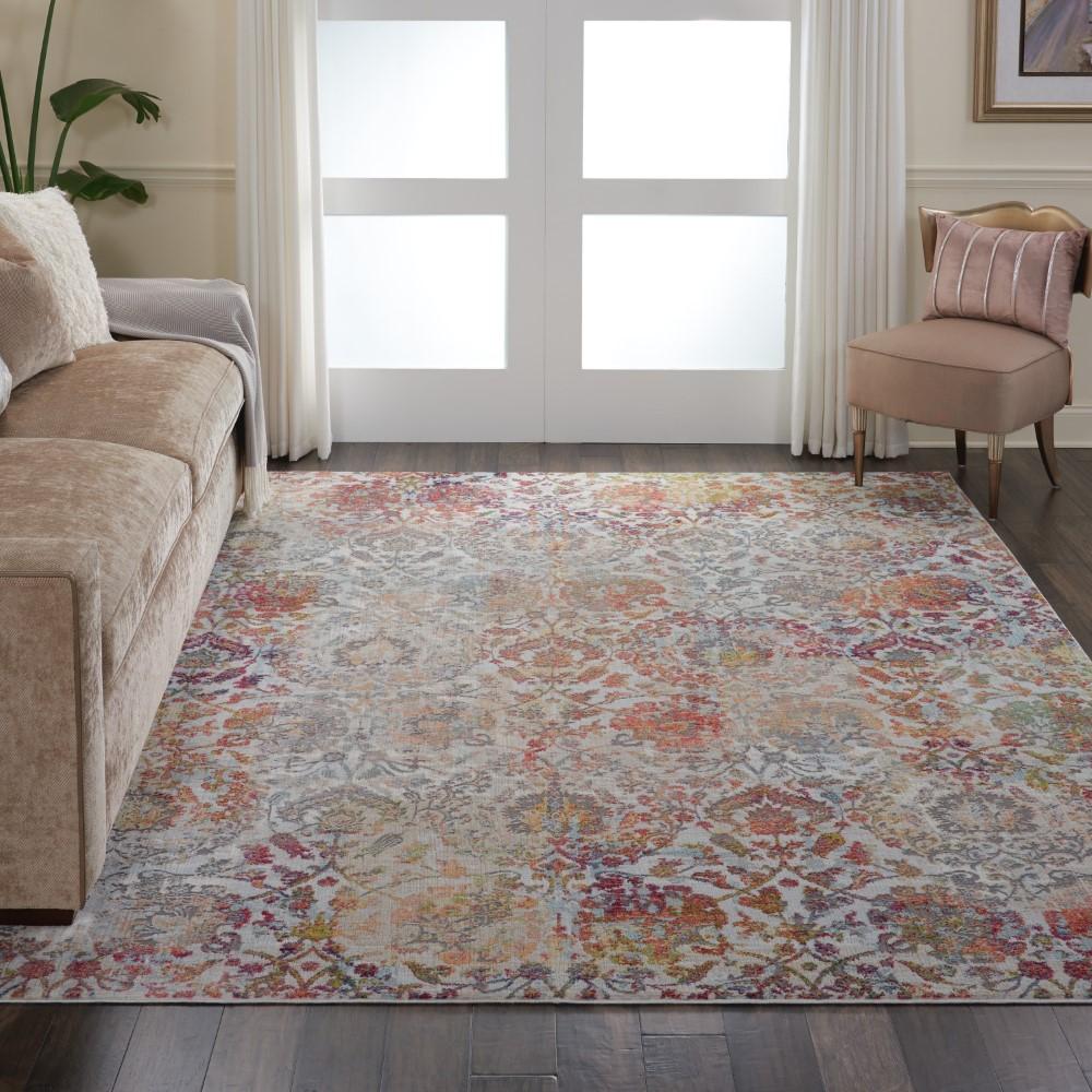 Nourison - Ankara Global ANR06 White and Orange 710in x 910in Large Low-pile Rug - ANR06-99446457271_CLOSEOUT veiw 2