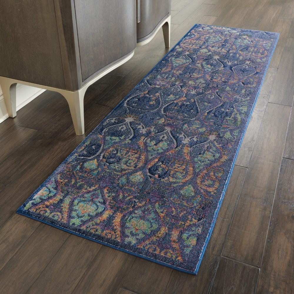 Nourison - Ankara Global ANR08 Navy Blue Multicolor 2 x 6 Low-pile Hallway Rug - ANR08-99446457417_CLOSEOUT veiw 2