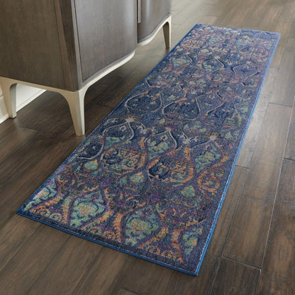 Nourison - Ankara Global ANR08 Navy Blue Multicolor 2 x 6 Low-pile Hallway Rug - ANR08-99446457417_CLOSEOUT veiw 2