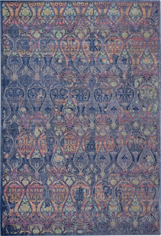 Nourison - Ankara Global ANR08 Navy Blue Multicolor 4x6 Moroccan Area Rug - ANR08-99446457462_CLOSEOUT veiw 1
