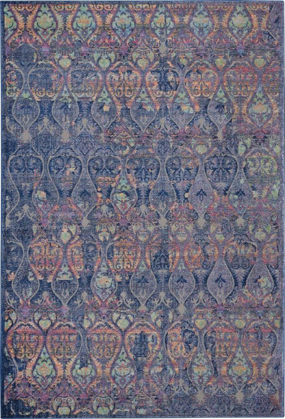 Nourison - Ankara Global ANR08 Navy Blue Multicolor 4x6 Moroccan Area Rug - ANR08-99446457462_CLOSEOUT veiw 1