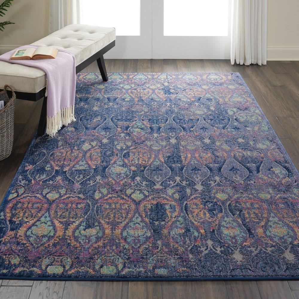 Nourison - Ankara Global ANR08 Navy Blue Multicolor 4x6 Moroccan Area Rug - ANR08-99446457462_CLOSEOUT veiw 2