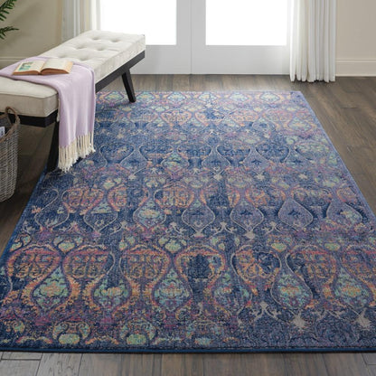 Nourison - Ankara Global ANR08 Navy Blue Multicolor 4x6 Moroccan Area Rug - ANR08-99446457462_CLOSEOUT veiw 2