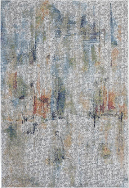 Nourison - Ankara Global ANR09 White Multicolor 4x6 Abstract Area Rug - ANR09-99446474872_CLOSEOUT veiw 1