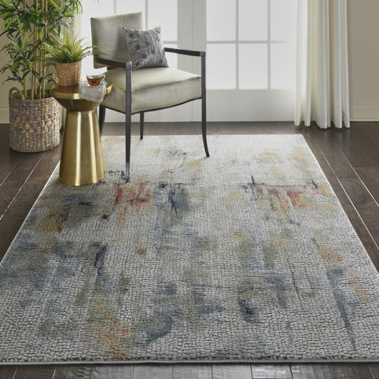 Nourison - Ankara Global ANR09 White Multicolor 4x6 Abstract Area Rug - ANR09-99446474872_CLOSEOUT veiw 2
