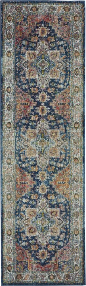 Nourison - Ankara Global ANR11 Blue and Red Multicolor 2 x 6 Textured Hallway Rug - ANR11-99446498014_CLOSEOUT veiw 1