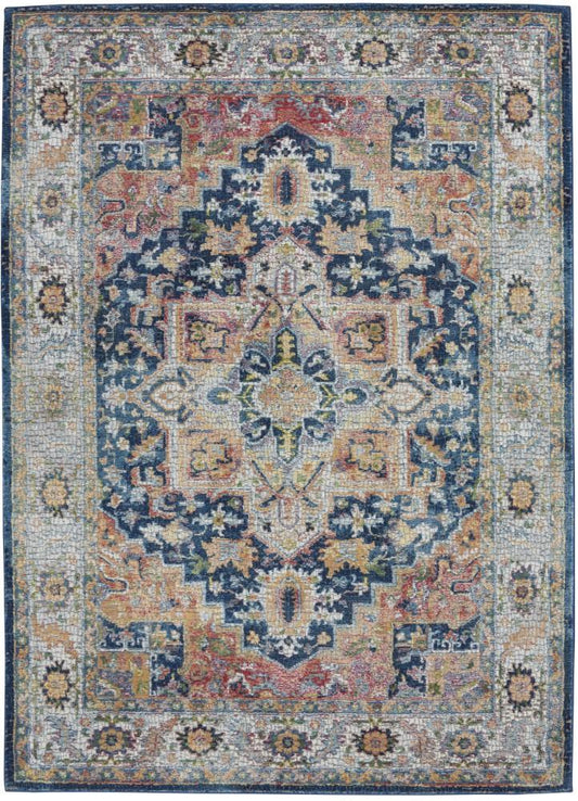Nourison - Ankara Global ANR11 Blue and Red Multicolor 4x6 Persian Area Rug - ANR11-99446498069_CLOSEOUT veiw 1