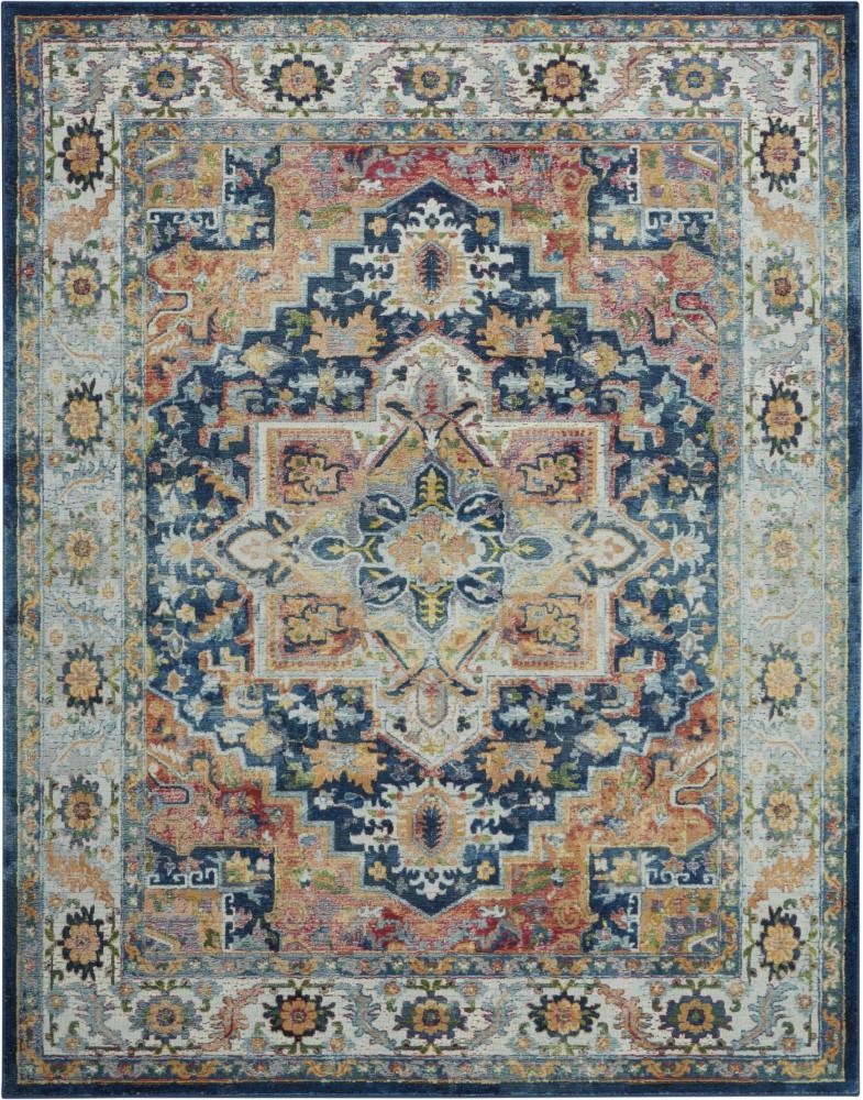 Nourison - Ankara Global ANR11 Blue and Red Multicolor 710in x 910in Large Textured Rug - ANR11-99446498090_CLOSEOUT veiw 1