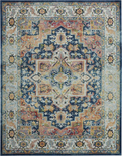 Nourison - Ankara Global ANR11 Blue and Red Multicolor 710in x 910in Large Textured Rug - ANR11-99446498090_CLOSEOUT veiw 1