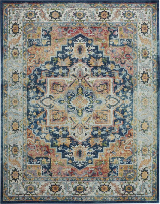 Nourison - Ankara Global ANR11 Blue and Red Multicolor 710in x 910in Large Textured Rug - ANR11-99446498090_CLOSEOUT veiw 1