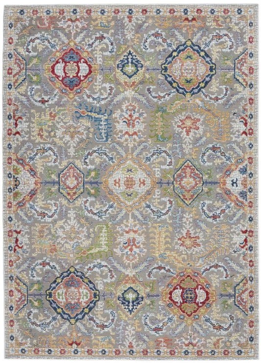 Nourison - Ankara Global ANR12 Bone Multicolor 53in x 76in Persian Area Rug - ANR12-99446498205_CLOSEOUT veiw 1