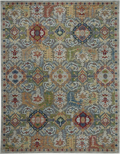 Nourison - Ankara Global ANR12 Bone Multicolor 710in x 910in Large Textured Rug - ANR12-99446498236_CLOSEOUT veiw 1