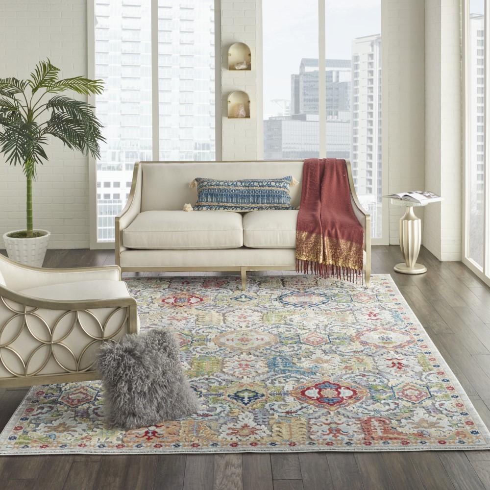 Nourison - Ankara Global ANR12 Bone Multicolor 710in x 910in Large Textured Rug - ANR12-99446498236_CLOSEOUT veiw 2