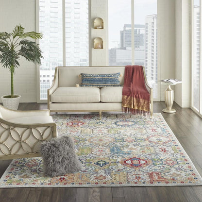 Nourison - Ankara Global ANR12 Bone Multicolor 710in x 910in Large Textured Rug - ANR12-99446498236_CLOSEOUT veiw 2