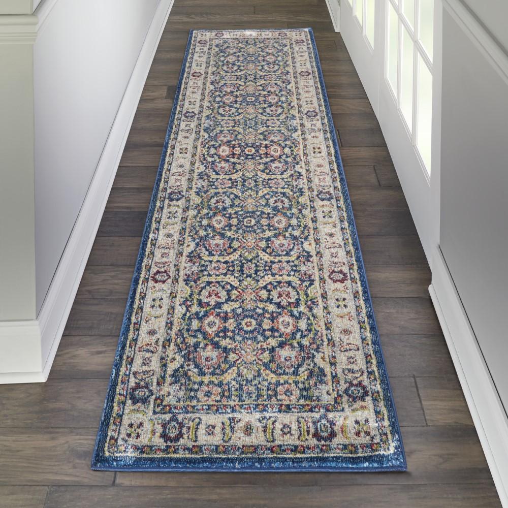 Nourison - Ankara Global ANR13 Navy Blue Multicolor 2 x 6 Textured Hallway Rug - ANR13-99446498267_CLOSEOUT veiw 2