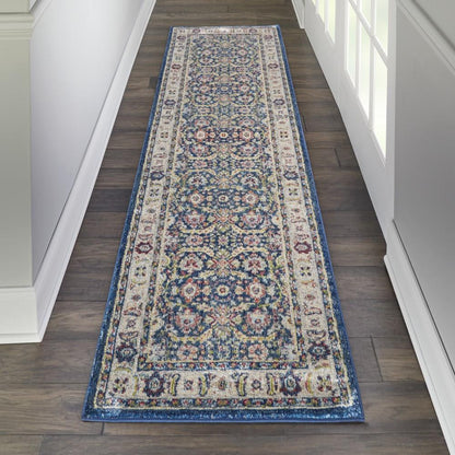 Nourison - Ankara Global ANR13 Navy Blue Multicolor 2 x 6 Textured Hallway Rug - ANR13-99446498267_CLOSEOUT veiw 2