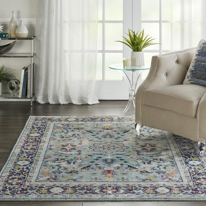 Nourison - Ankara Global ANR14 Light Blue Multicolor 53in x 76in Persian Area Rug - ANR14-99446498441_CLOSEOUT veiw 2