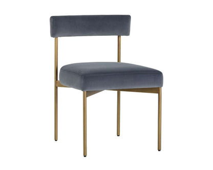 Sunpan - Seneca Dining Chair - Antique Brass - Velvet Slate (Set Of 2) - 103365 veiw 1