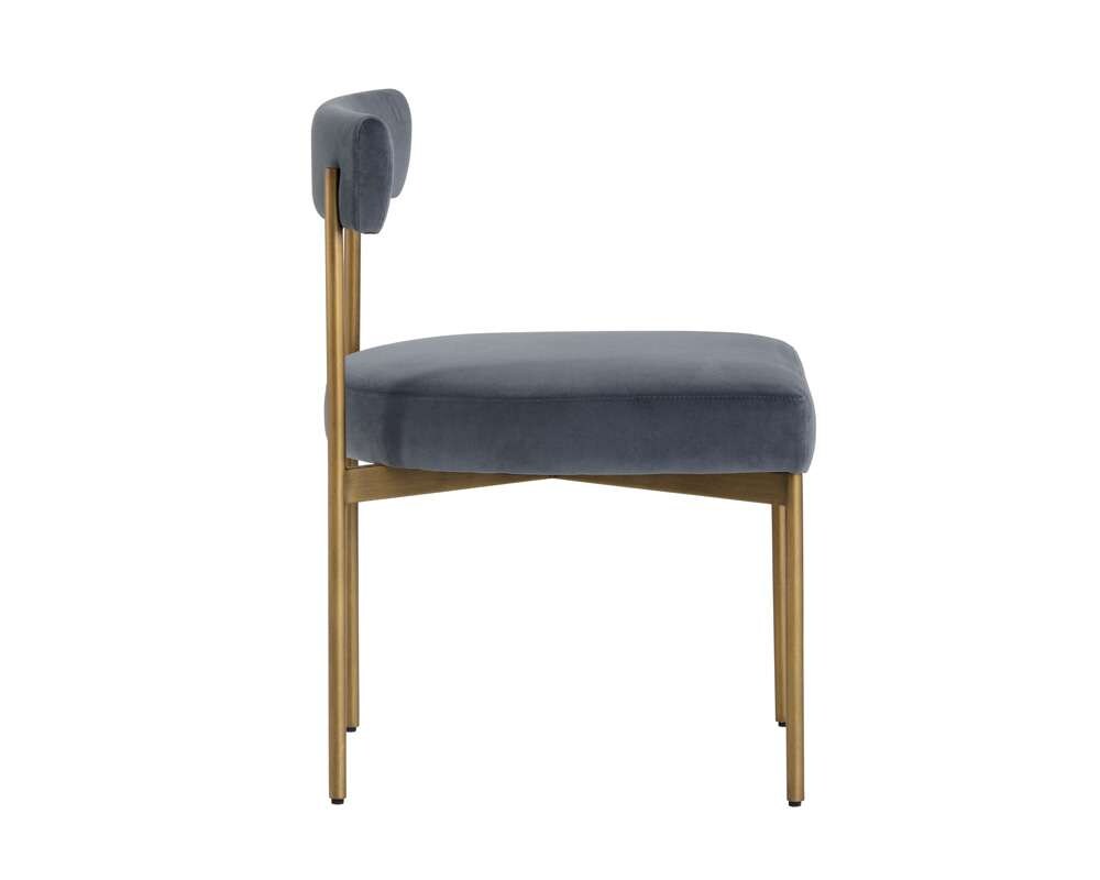 Sunpan - Seneca Dining Chair - Antique Brass - Velvet Slate (Set Of 2) - 103365 veiw 2