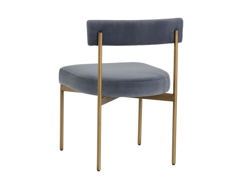Sunpan - Seneca Dining Chair - Antique Brass - Velvet Slate (Set Of 2) - 103365 veiw 3