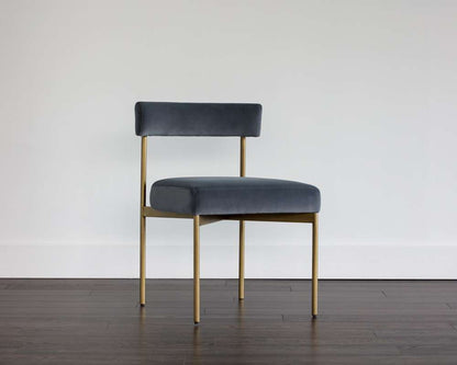 Sunpan - Seneca Dining Chair - Antique Brass - Velvet Slate (Set Of 2) - 103365 veiw 4