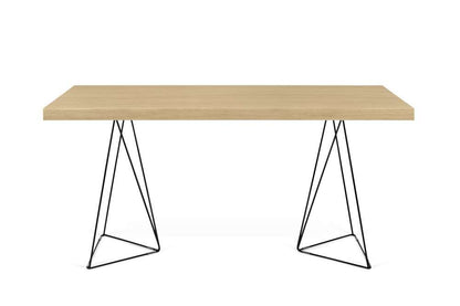 TEMAHOME - Multi 63 Table Top with Trestles in Oak / Black Lacquered Steel - 9500613760 veiw 1